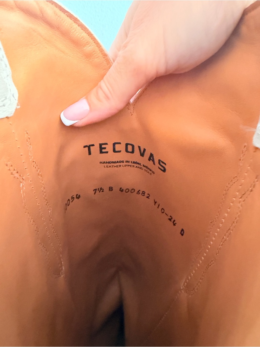 Tecovas The Loretta Cream Cowhide Boots 7.5 - Picture 6 of 9